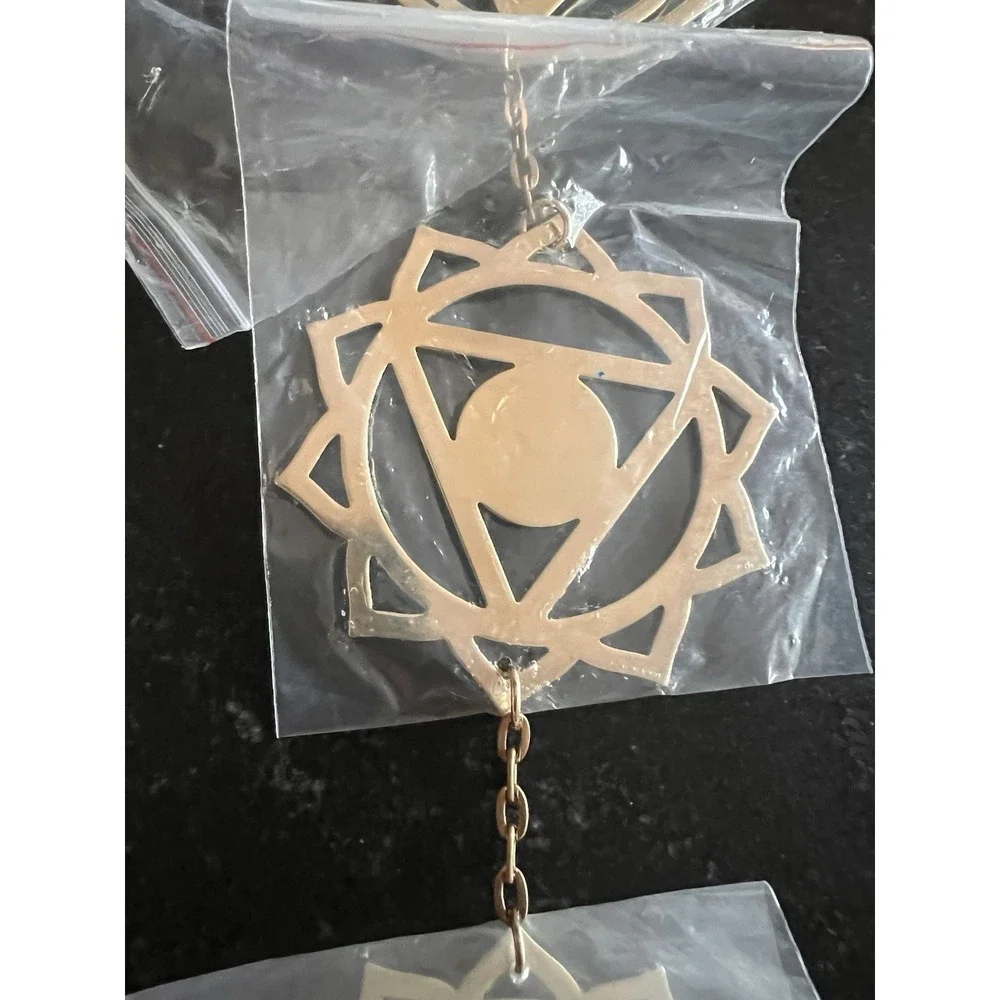Chakra Boho Yoga Metal Wall Hanging Art Meditation Ornament with 7 Symbols 39.5